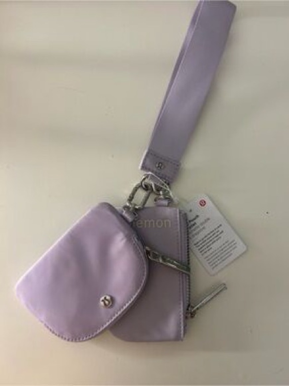 Lululemon dual pouch Lavender Wristlet Double Pouch Bag purple new coin purse